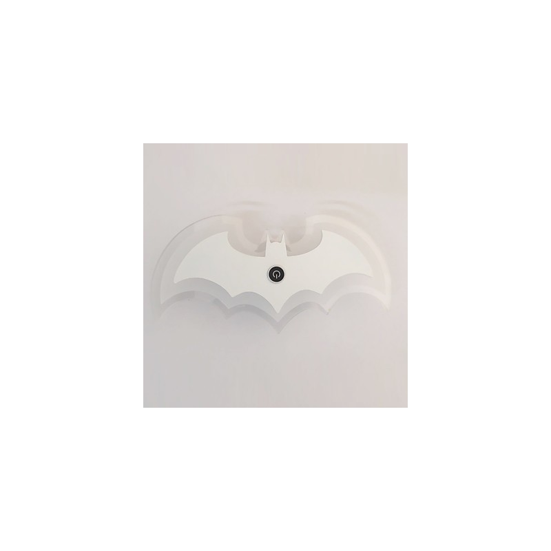 Applique da parete LED in acrilico a forma di pipistrello, 30,5 cm, luce ambiente, touch