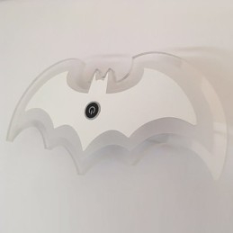 Applique da parete LED in acrilico a forma di pipistrello, 30,5 cm, luce ambiente, touch