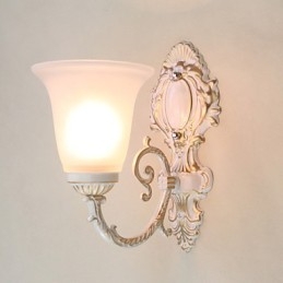 Applique da parete mini verso l'alto in metallo e vetro E26/E27 60 W
