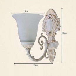 Applique da parete mini verso l'alto in metallo e vetro E26/E27 60 W
