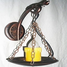 Applique da parete rustica Lodge Mini con luce verso l'alto, finitura dipinta