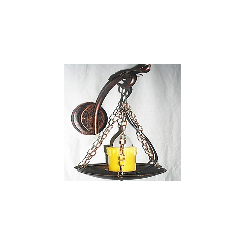 Applique da parete rustica Lodge Mini con luce verso l'alto, finitura dipinta