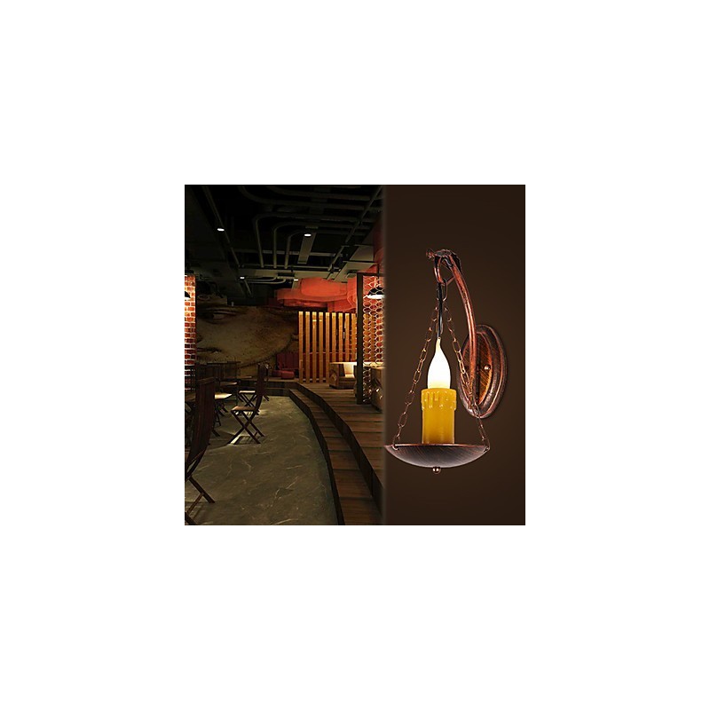 Applique da parete rustica Lodge Mini con luce verso l'alto, finitura dipinta