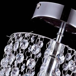 Lampadario a filo moderno in cristallo K9 trasparente cromato 1 luce E12/E14