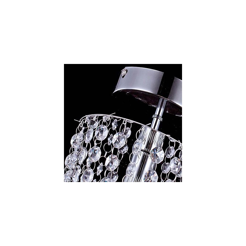 Lampadario a filo moderno in cristallo K9 trasparente cromato 1 luce E12/E14