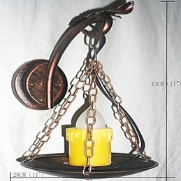 Applique da parete rustica Lodge Mini con luce verso l'alto, finitura dipinta
