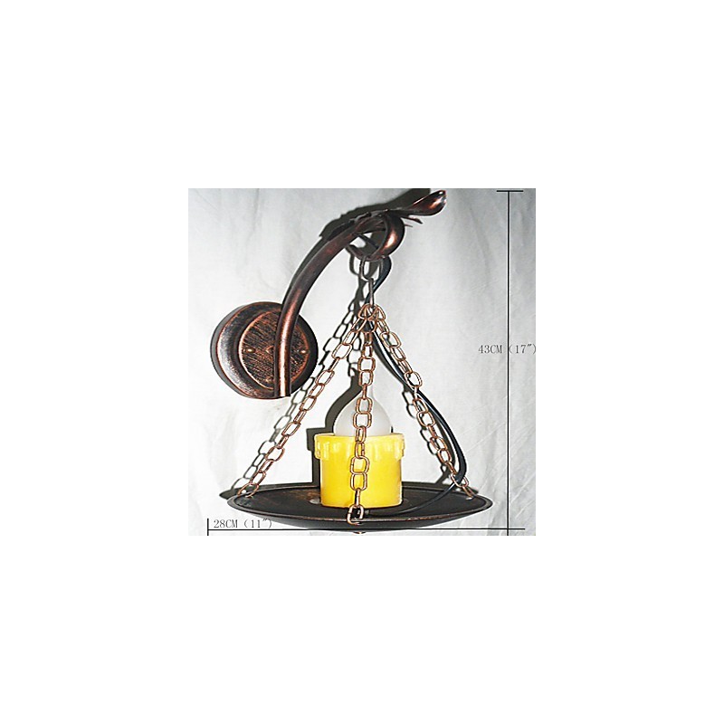Applique da parete rustica Lodge Mini con luce verso l'alto, finitura dipinta