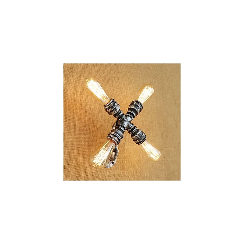 Applique da parete country retrò con braccio oscillante e finitura dipinta