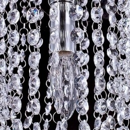 Lampadario a filo moderno in cristallo K9 trasparente cromato 1 luce E12/E14