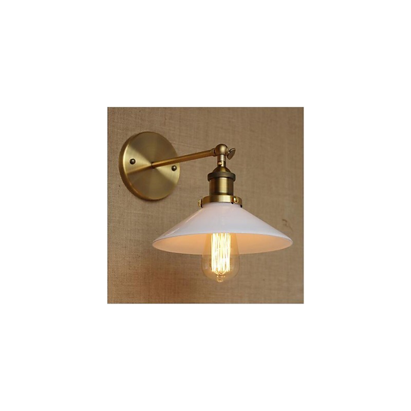 Applique da parete mini stile moderno contemporaneo country retrò finitura ottone antico