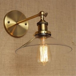 Applique da parete mini stile moderno contemporaneo country retrò finitura ottone antico