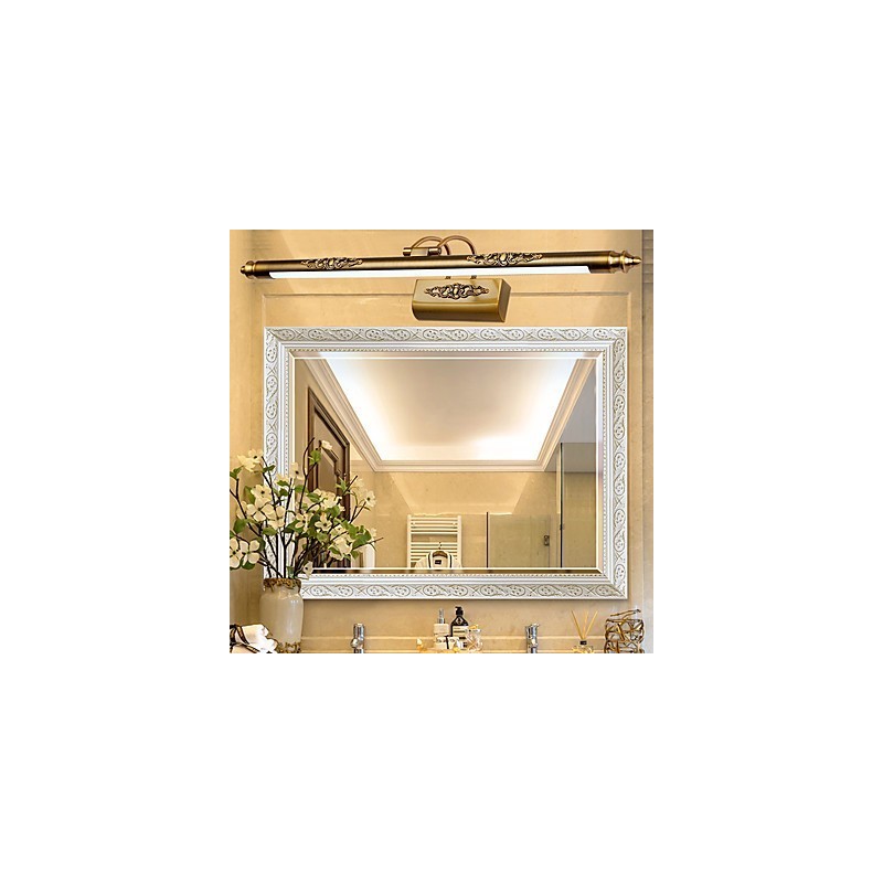 Specchio frontale bagno moderno contemporaneo finitura galvanizzata luce LED integrata 85 cm