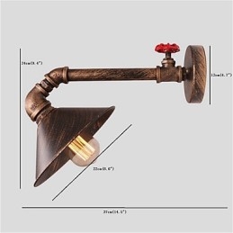 Applique da parete industriale retrò in metallo a forma di tubi dell'acqua