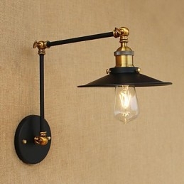 Applique da parete vintage industriale in ottone antico E27 4 W 30×22×30 cm