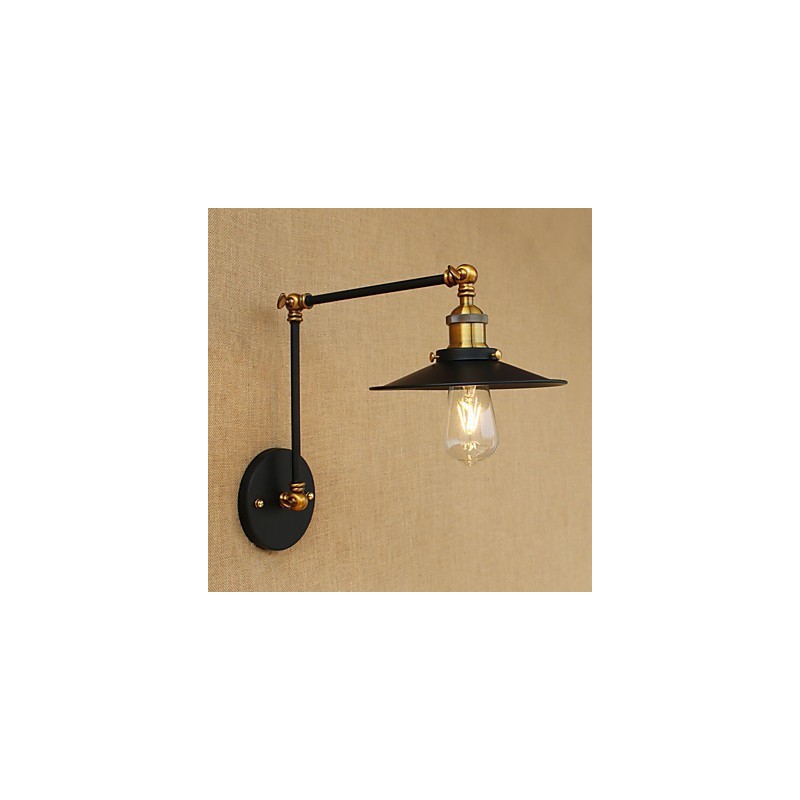 Applique da parete vintage industriale in ottone antico E27 4 W 30×22×30 cm