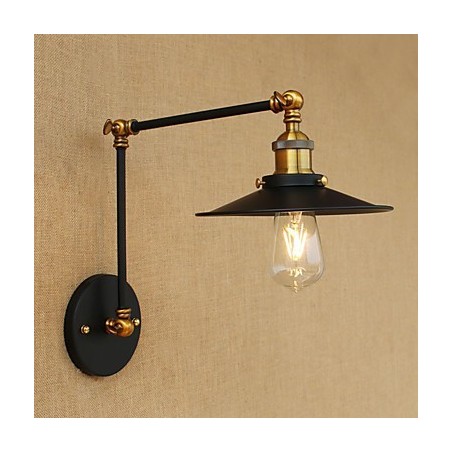 Applique da parete vintage industriale in ottone antico E27 4 W 30×22×30 cm