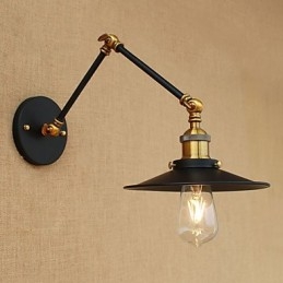 Applique da parete vintage industriale in ottone antico E27 4 W 30×22×30 cm