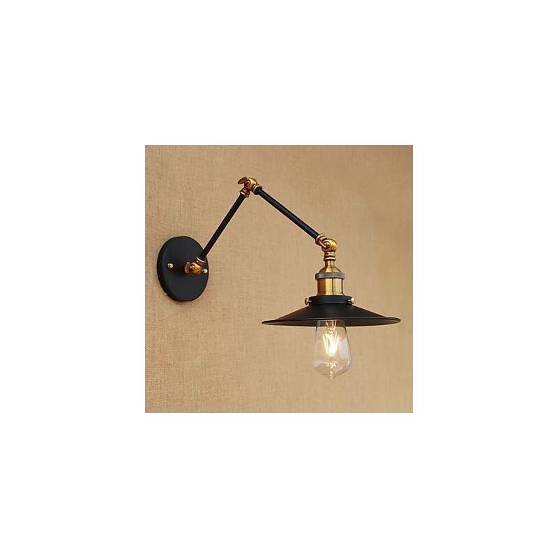 Applique da parete vintage industriale in ottone antico E27 4 W 30×22×30 cm