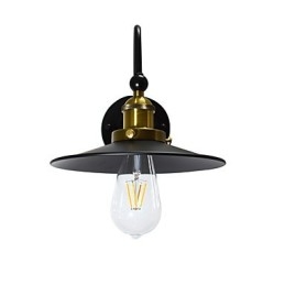 Applique da parete in ferro con lampadina a LED nera