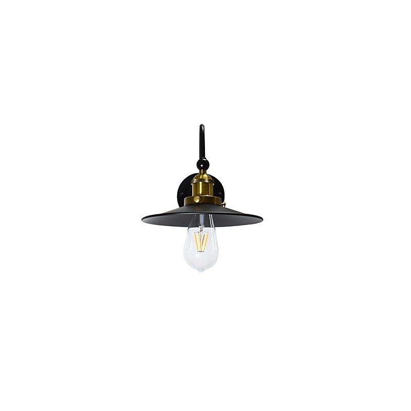 Applique da parete in ferro con lampadina a LED nera