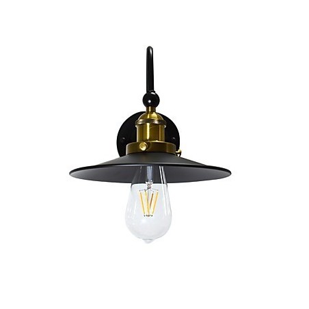 Applique da parete in ferro con lampadina a LED nera