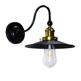 Applique da parete in ferro con lampadina a LED nera
