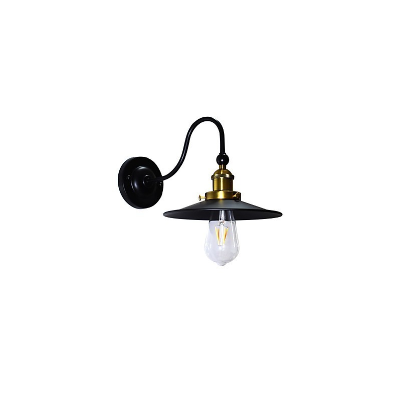 Applique da parete in ferro con lampadina a LED nera
