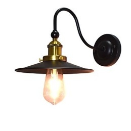 Applique da parete in ferro con lampadina a LED nera