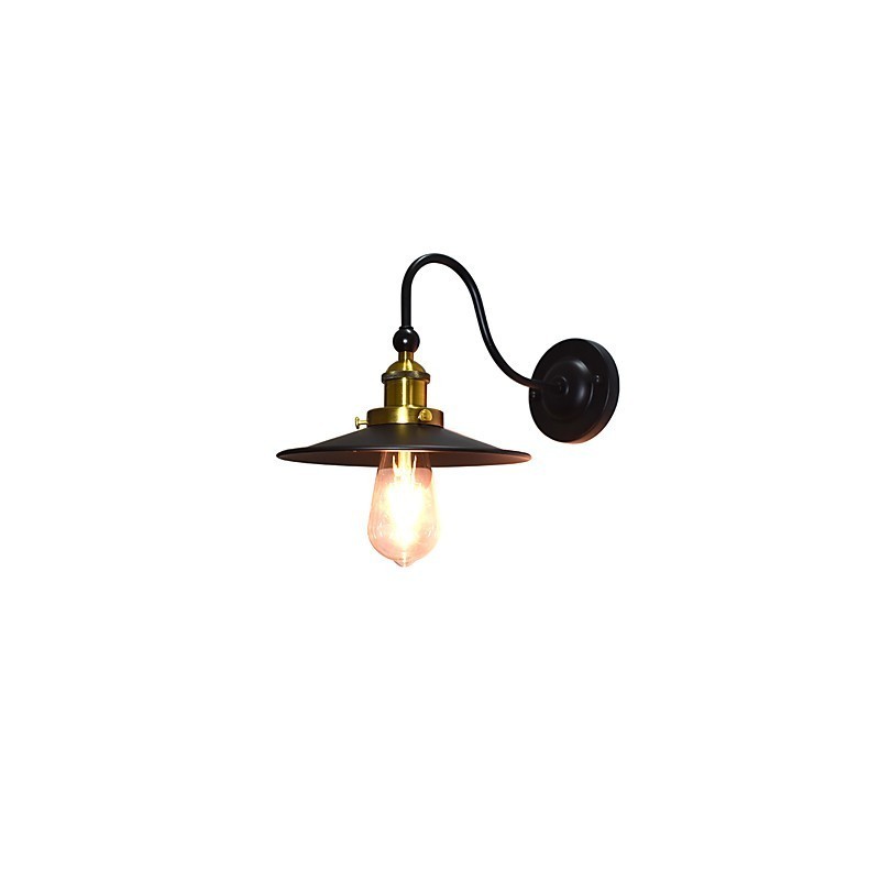 Applique da parete in ferro con lampadina a LED nera