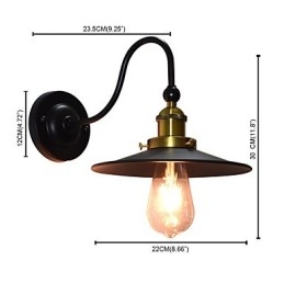 Applique da parete in ferro con lampadina a LED nera