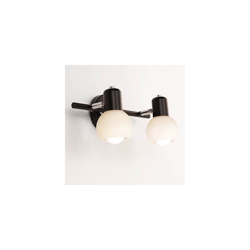 Applique da parete mini moderna contemporanea country rustica/lodge dipinta in metallo e vetro