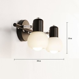 Applique da parete mini moderna contemporanea country rustica/lodge dipinta in metallo e vetro