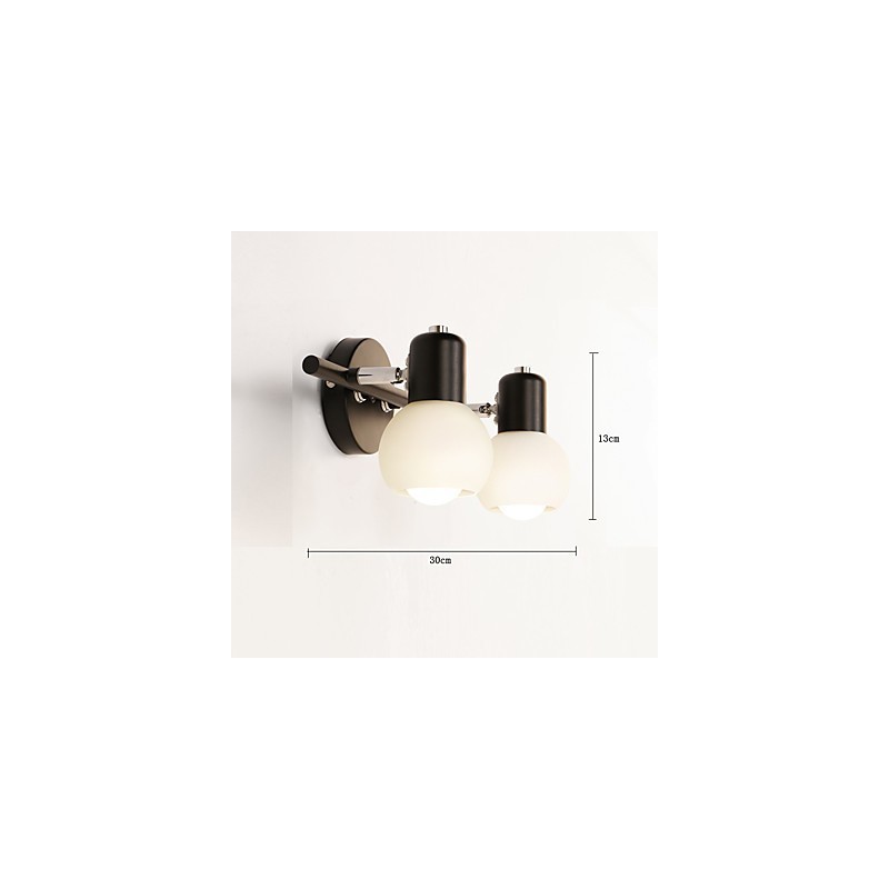 Applique da parete mini moderna contemporanea country rustica/lodge dipinta in metallo e vetro