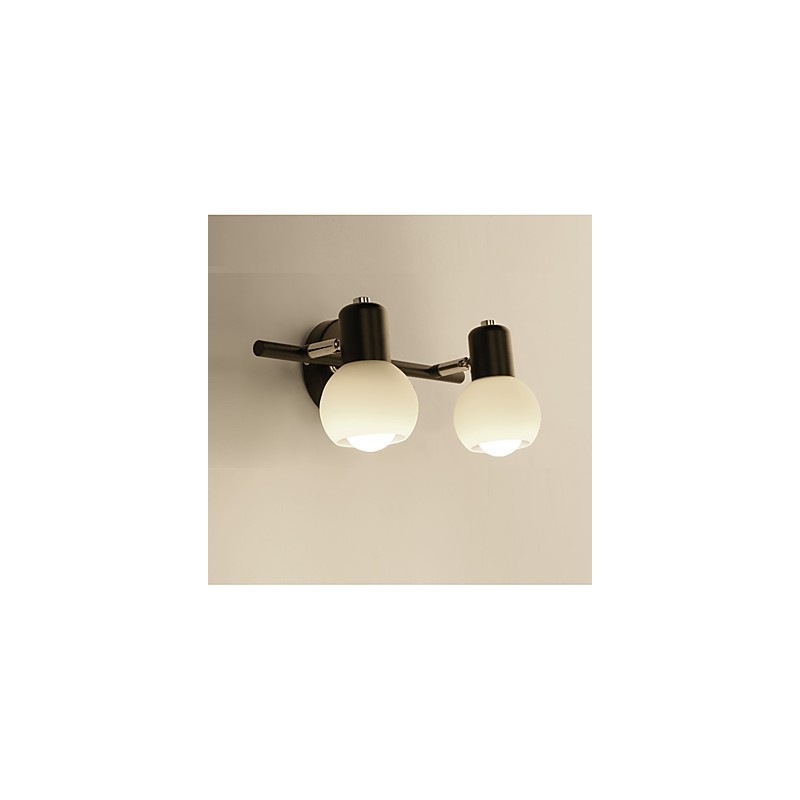 Applique da parete mini moderna contemporanea country rustica/lodge dipinta in metallo e vetro