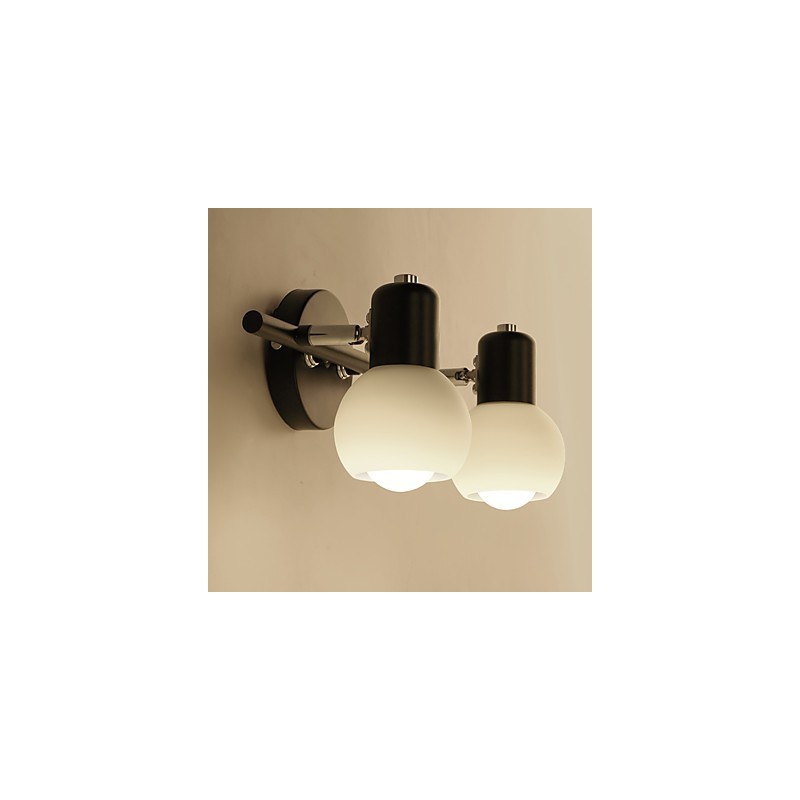 Applique da parete mini moderna contemporanea country rustica/lodge dipinta in metallo e vetro