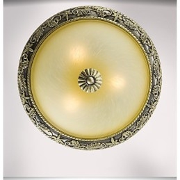 Plafoniera a filo mini tradizionale/classica in resina con vetro bianco 3 luci E26/E27
