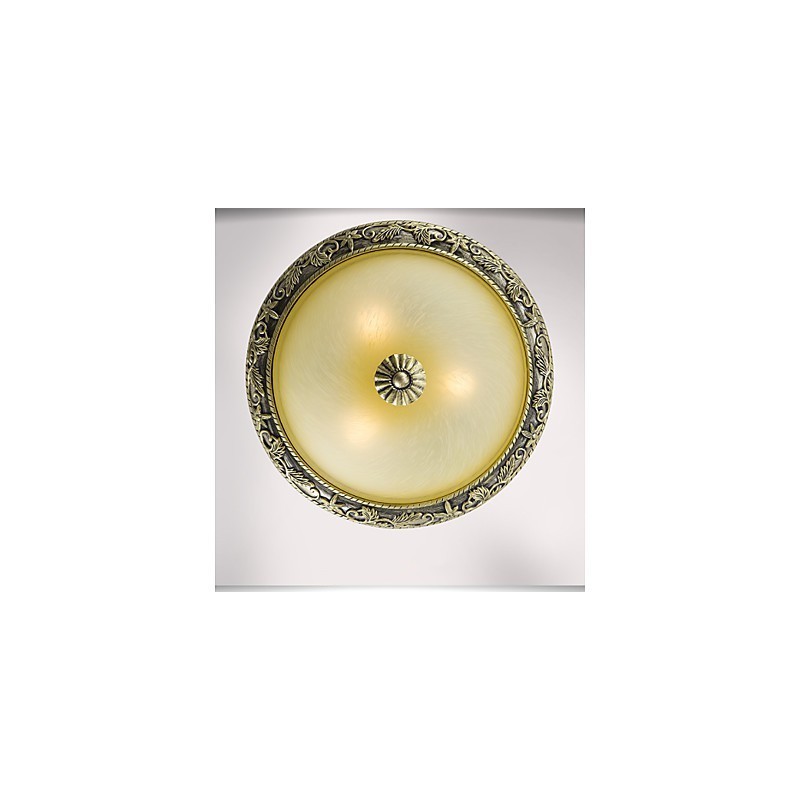 Plafoniera a filo mini tradizionale/classica in resina con vetro bianco 3 luci E26/E27
