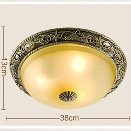 Plafoniera a filo mini tradizionale/classica in resina con vetro bianco 3 luci E26/E27