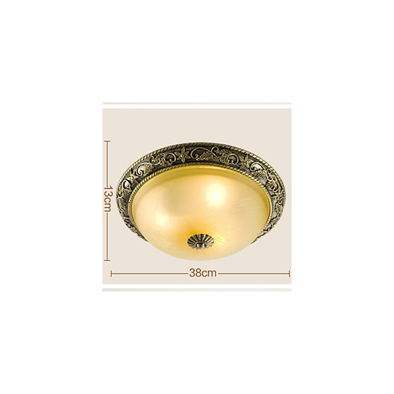 Plafoniera a filo mini tradizionale/classica in resina con vetro bianco 3 luci E26/E27
