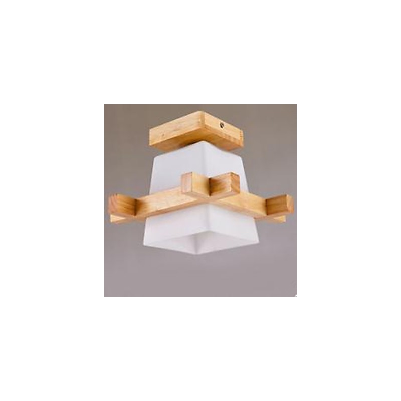 Applique da parete moderna in legno/bambù e vetro