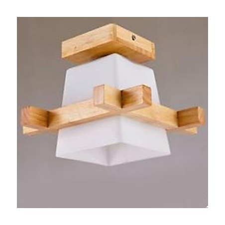 Applique da parete moderna in legno/bambù e vetro