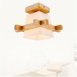 Applique da parete moderna in legno/bambù e vetro