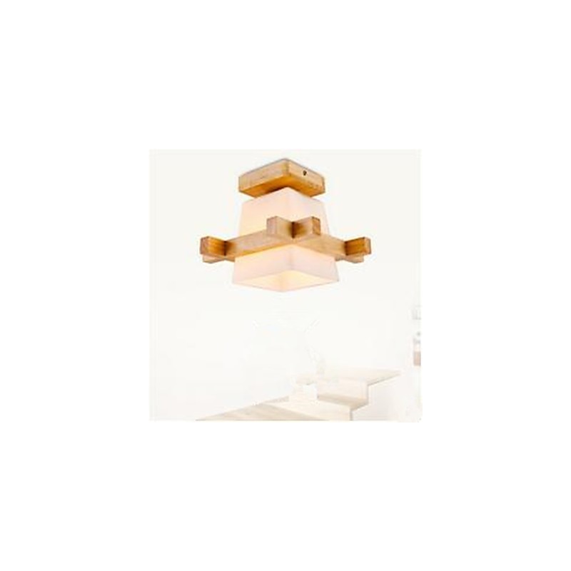 Applique da parete moderna in legno/bambù e vetro