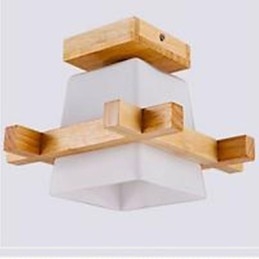 Applique da parete moderna in legno/bambù e vetro