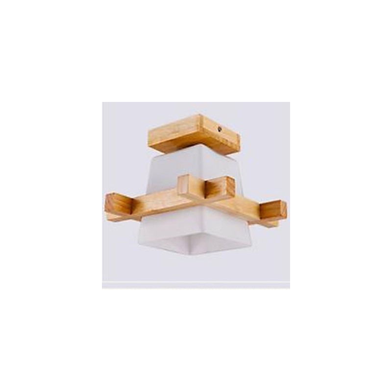 Applique da parete moderna in legno/bambù e vetro