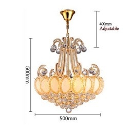 Lampadario moderno in cristallo con pendente, diametro 50 cm, 8 lampadine
