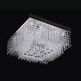 Plafoniera LED a filo in cristallo cromato moderna 16 luci 40 cm