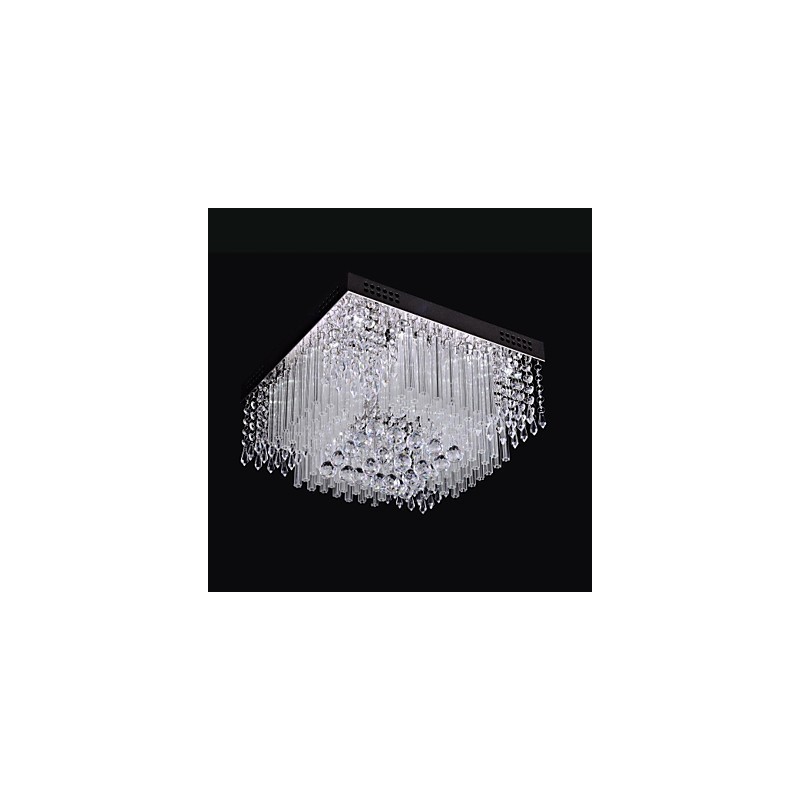 Plafoniera LED a filo in cristallo cromato moderna 16 luci 40 cm