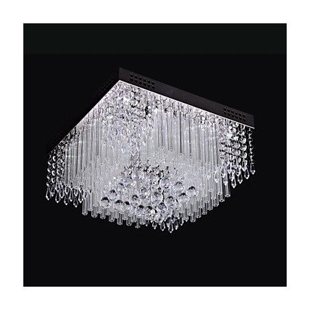 Plafoniera LED a filo in cristallo cromato moderna 16 luci 40 cm