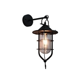 Applique da parete retrò in acciaio verniciato chiaro nero opaco E27 4 W